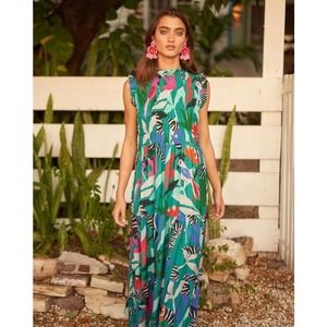 Oliphant  Sleeveless Smocked Dress Size Medium